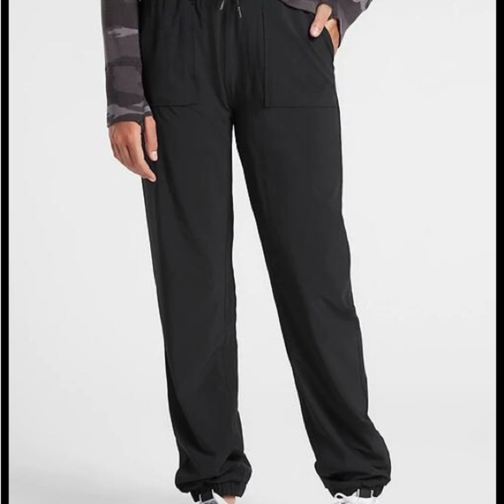 Athleta Black Drawstring Track Joggers Girls XL/14